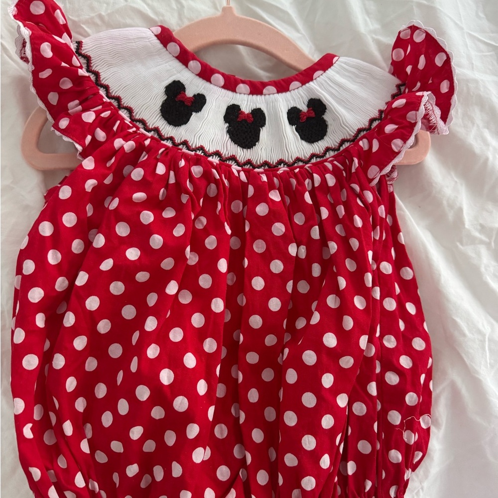 Pleats & Stitches Baby Minnie Mouse Bubble Romper